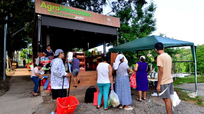 Imágenes de Agromercados de la Colonia Altavista y de TICSA en Ilopango y la Central de Abastos en Soyapango. Canasta básica, alimentos, frutas, verduras.