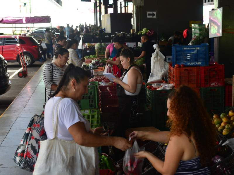 Imágenes de Agromercados de la Colonia Altavista y de TICSA en Ilopango y la Central de Abastos en Soyapango. Canasta básica, alimentos, frutas, verduras.