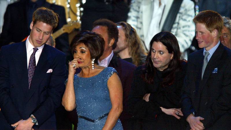 Ozzy Osbourne con los príncipes de Inglaterra