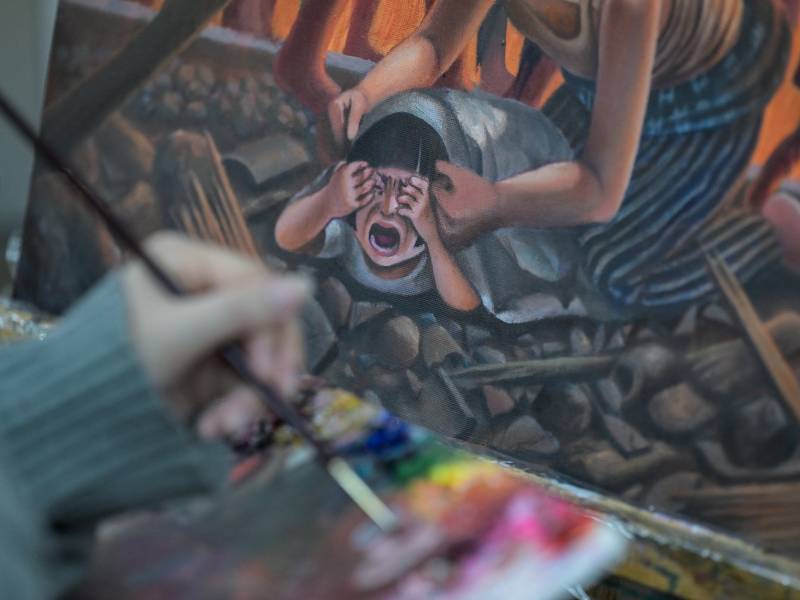 Pinturas de bomba atómica en Japón