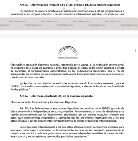 ley deportes