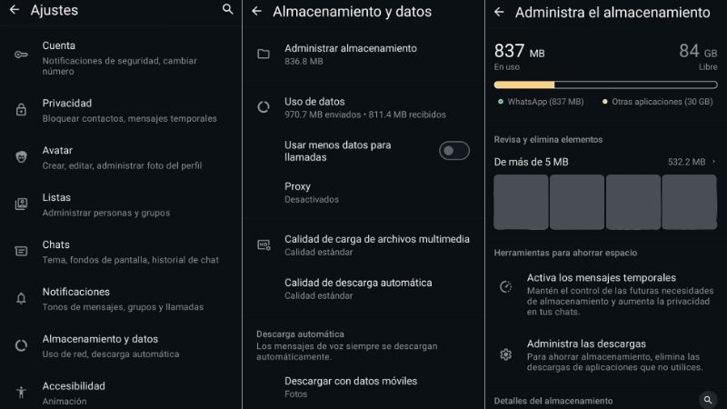 WhatsApp Papelera eliminar