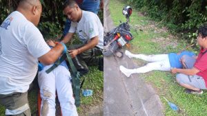 Momentos en que la enfermera fue atendida. Foto / Cortesía