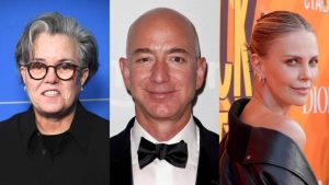 Charlize Theron, Jeff Bezos y Rosie O'Donell