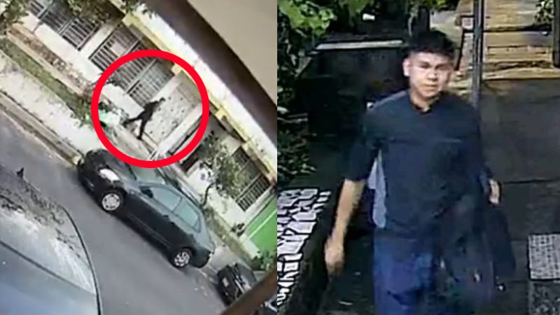 Toma de cámaras al momento en que el hombre ingresa a la vivienda. Foto EDH / Cortesía PNC.