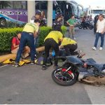Tres personas resultaron heridas tras ser atropelladas por buses en Sonsonate