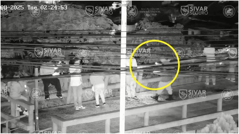 Agente alumbra para hallar las latas con bebidas. Foto / Cortesía