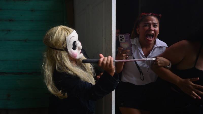 Imágenes de Terror Cifco desarrollado en Fenadesal del 1 al 6 de agosto de 2025. Personajes de miedo, terror