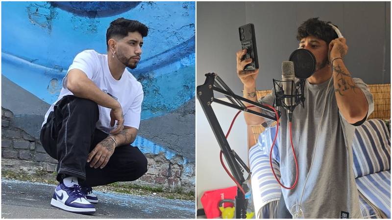 Rapero salvadoreño Leo Gamero actuando en Italia