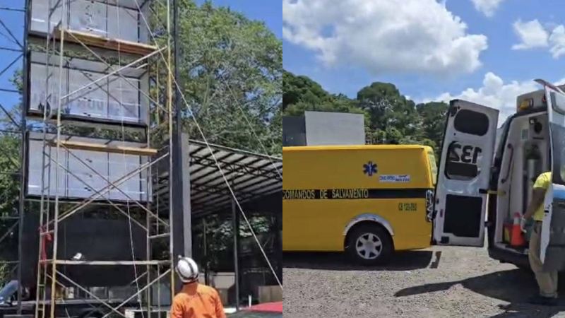 Instituciones de primera respuesta llegaron al lugar donde murió un hombre, tras un accidente laboral. Foto EDH / Cortesía.