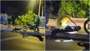 Dos hombres se conducían en una moto que huía de los policías. Foto / Cortesía