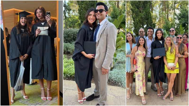 Isabella dejó recuerdos de cada instante, al centro junto a su novio Alejandro Argumedo.