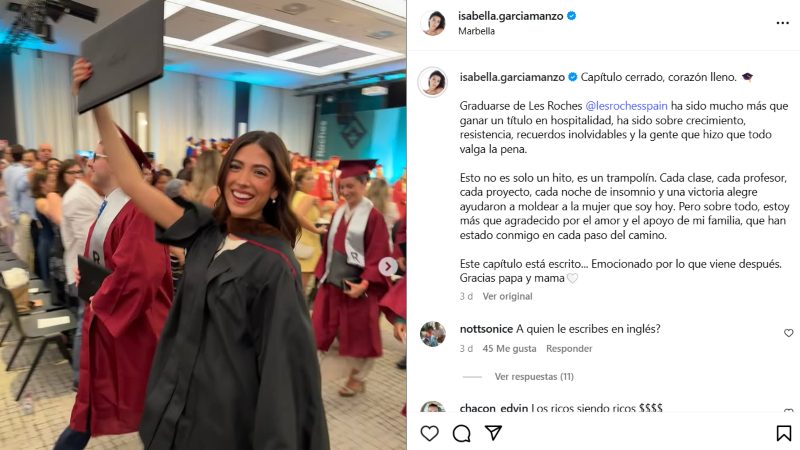 Isabella García Manzo compartió cada detalle de su graduación.