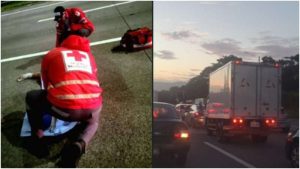 Socorristas intentaron auxiliar a la víctima, pero debido a los múltiples golpes murió en el lugar. Foto / Cortesía