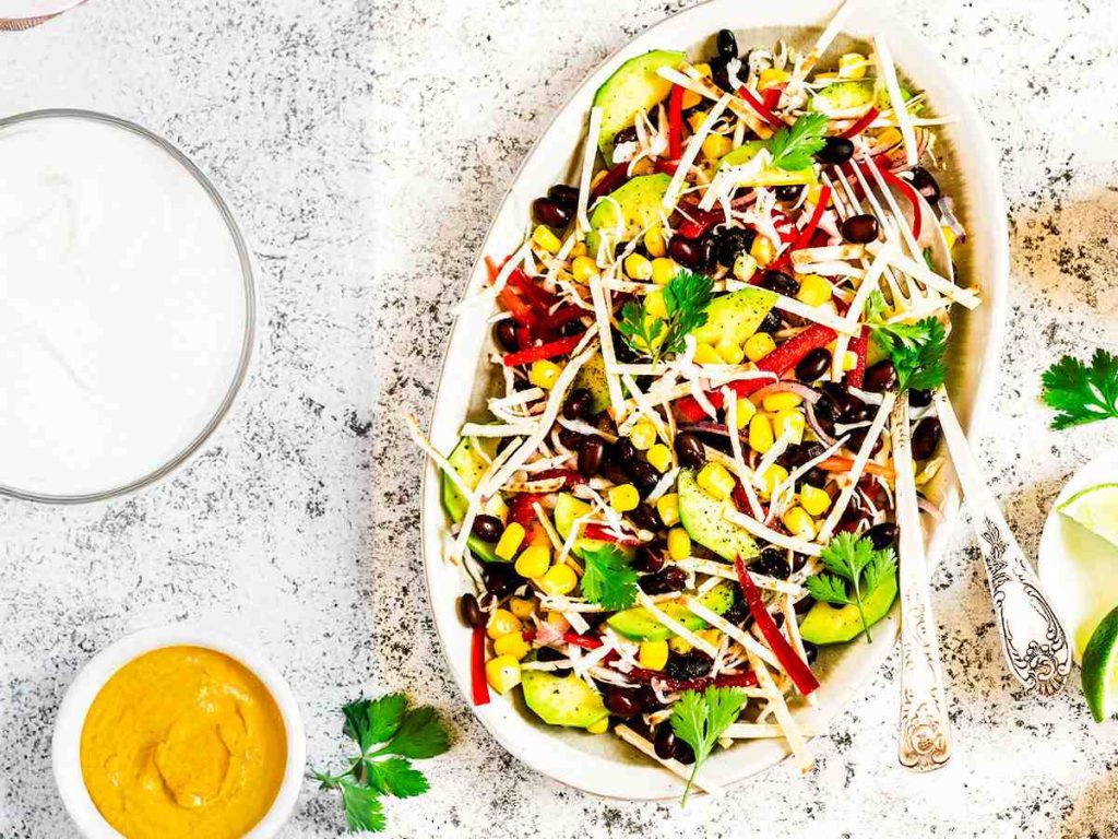 cena facil ensalada de frijoles