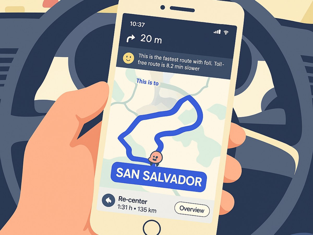 Ilustración de muestra el uso del waze