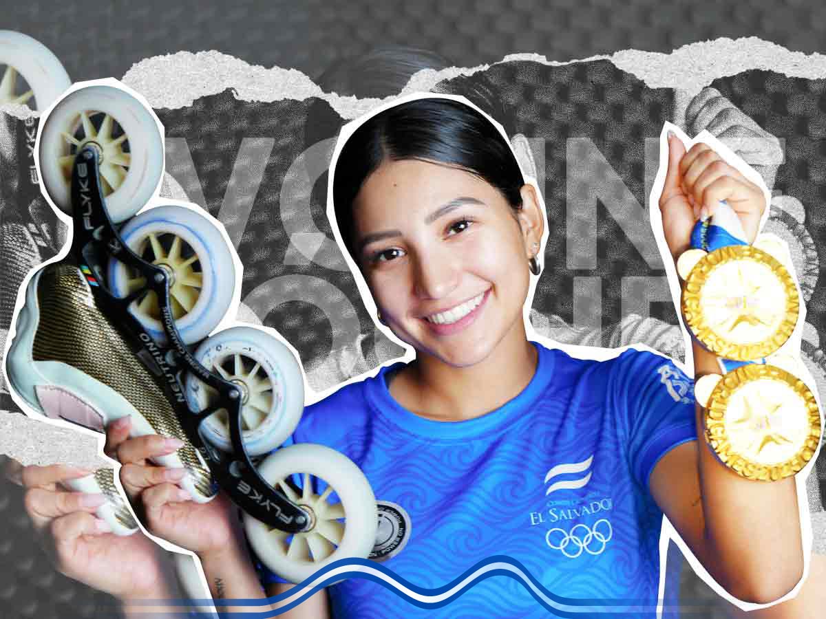 Patinadora salvadoreña Ivonne Nóchez. Ilustración/ elsalvador.com