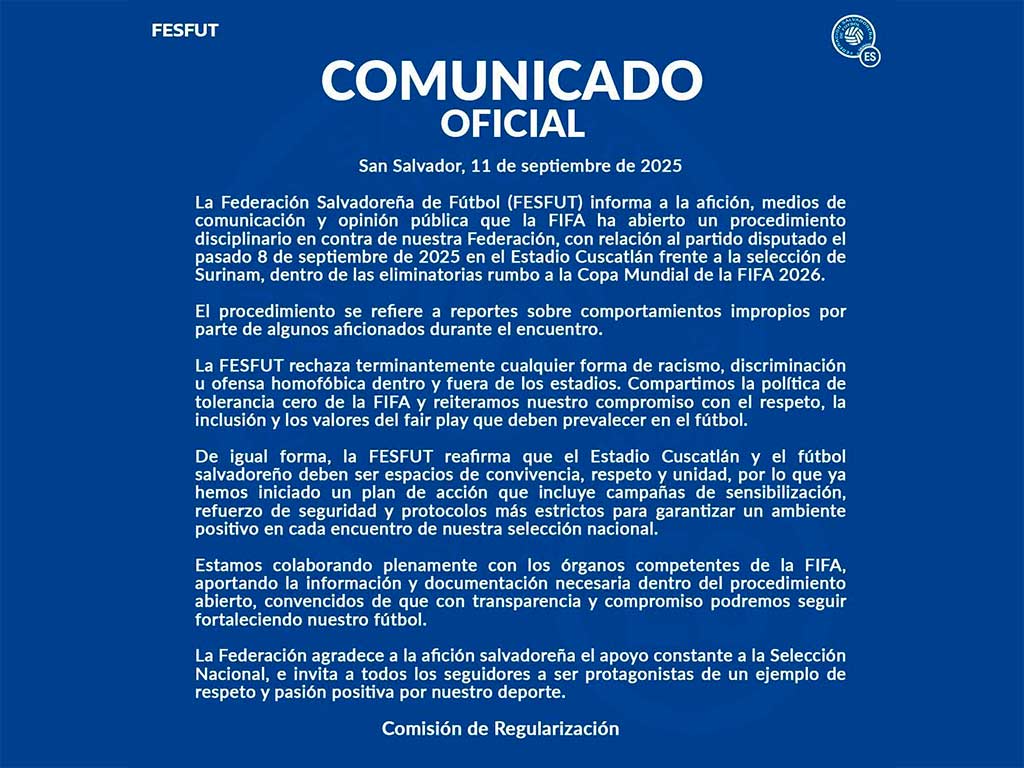 Comunicado FESFUT