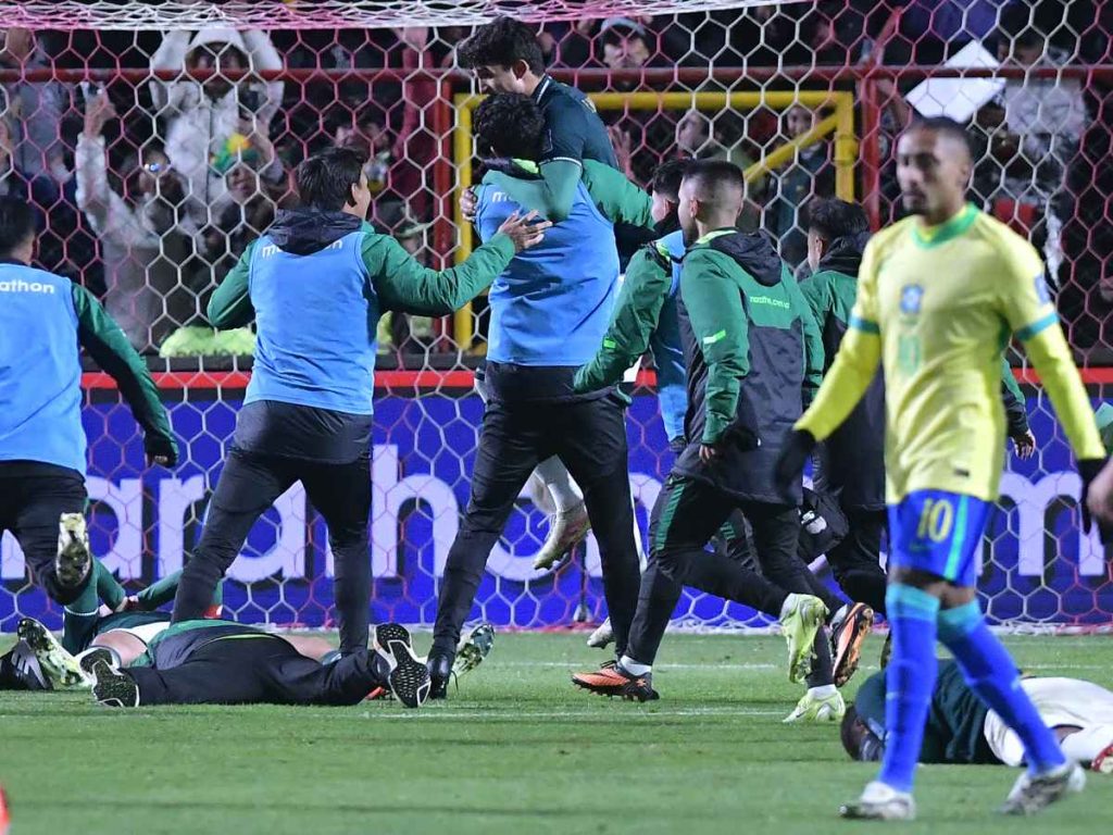 Este martes.  Bolivia sorprendió al imponerse 1-0 sobre Brasil. 
