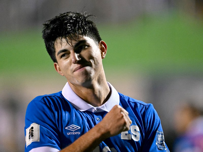 Festejo de gol de Harold Osorio. / AFP