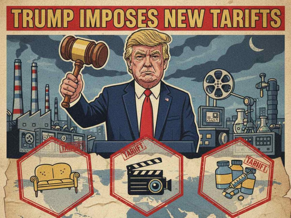 Trump impone aranceles a muebles, cine y medicamentos