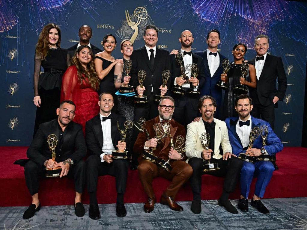Ganadores de las diferentes categorías de los Premios Emmy 2025, celebrados en Los Angeles. Foto: AFP