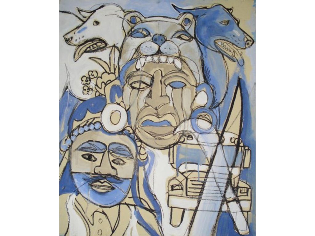 Del Jaguar, obra presentada en la exposición Grafistmo sobre cultura y política regional en Granada, Nicaragua.