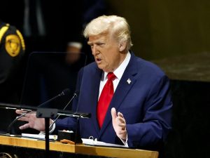 Netanyahu durante su discurso ante la ONU, donde reafirmó su postura de “terminar el trabajo” en Gaza.