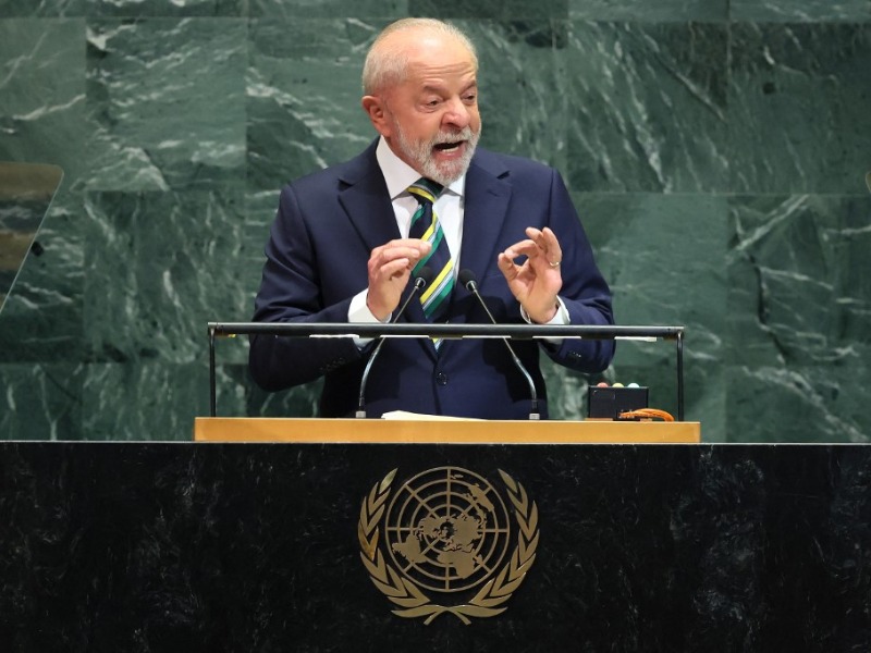 Lula da Silva, presidente de Brasil, durante su discurso en la 80a. Asamblea General de la ONU. / AFP