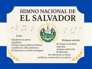 Ilustración del himno nacional de El Salvador.