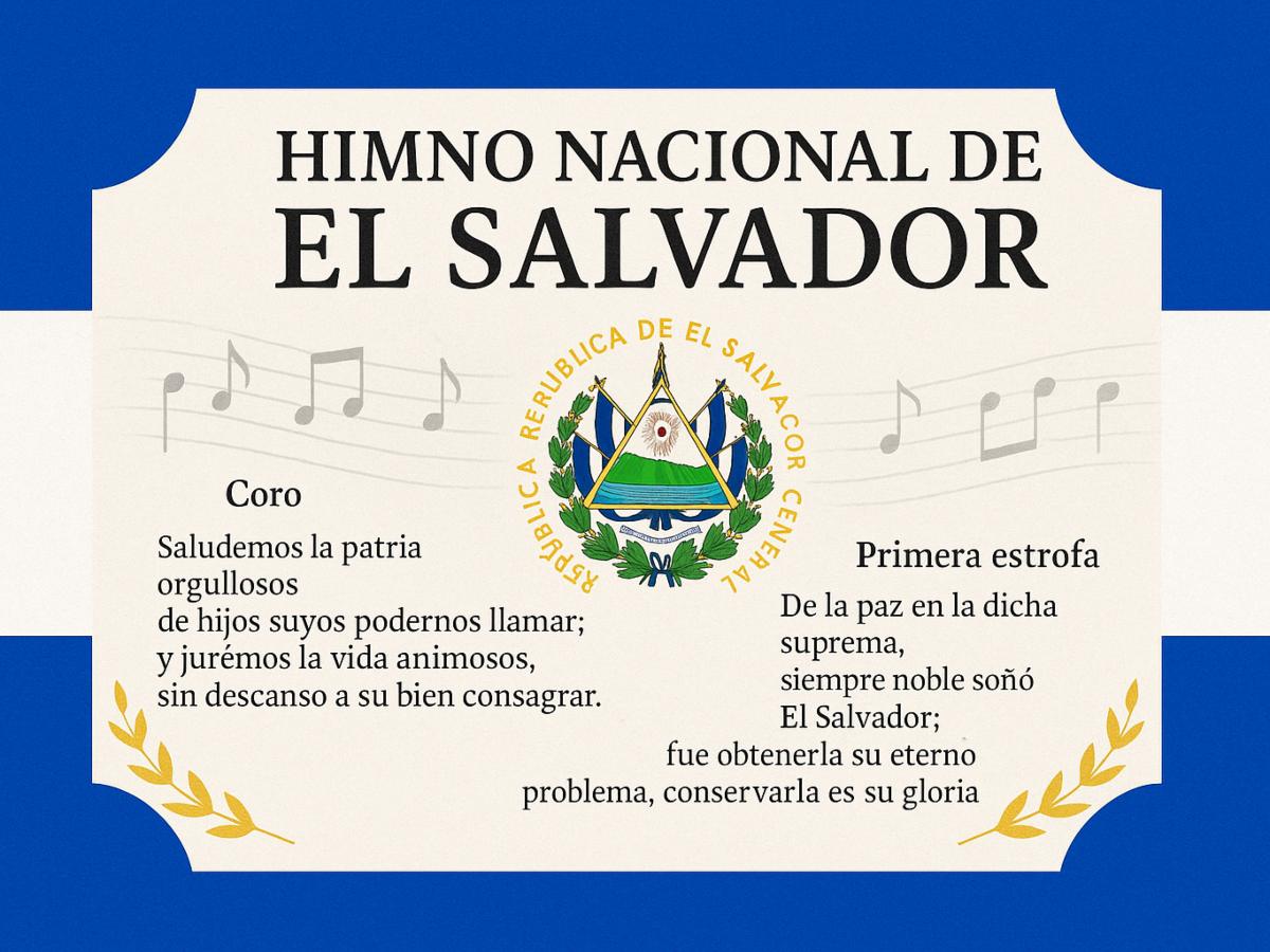 Ilustración del himno nacional de El Salvador.