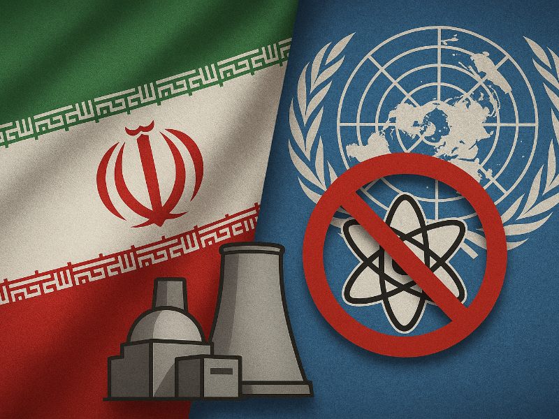 La ONU ha reactivado sanciones a Irán, por impulsar programa nuclear. / Ilustración IA elsalvador.com
