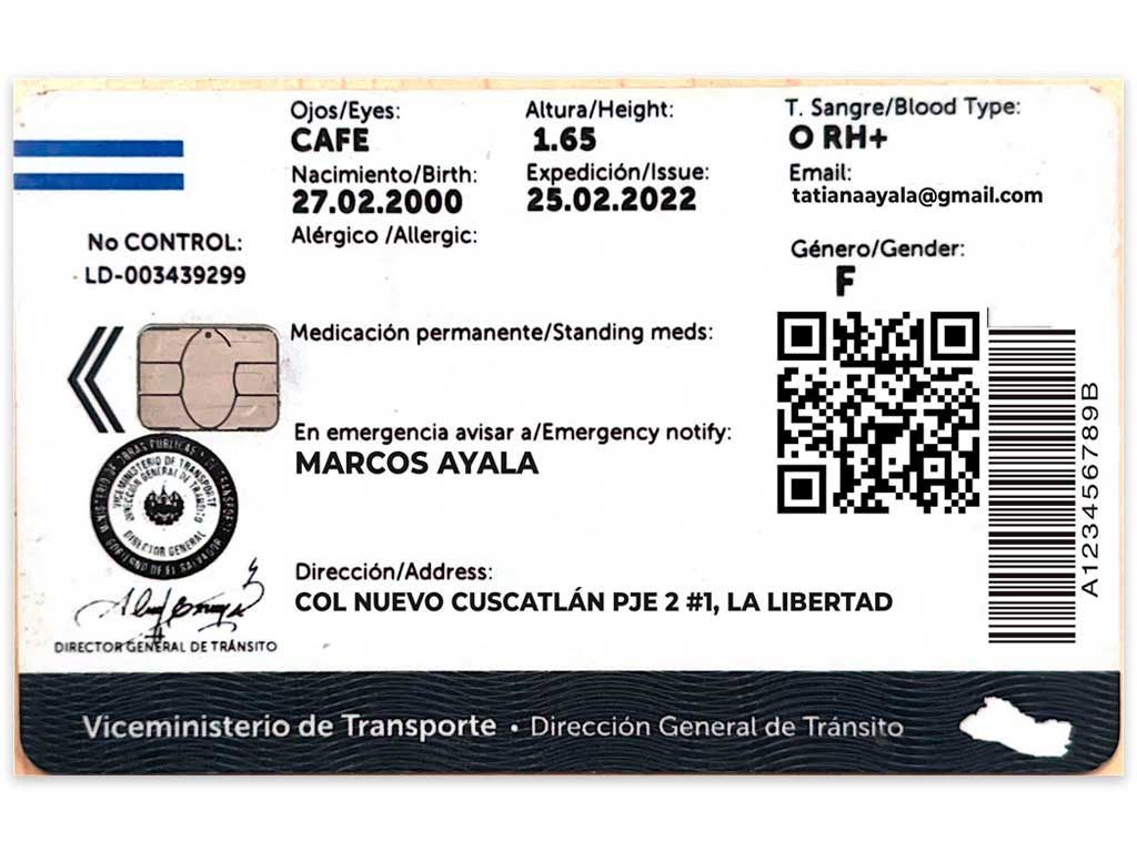 Licencia de conducir al revés