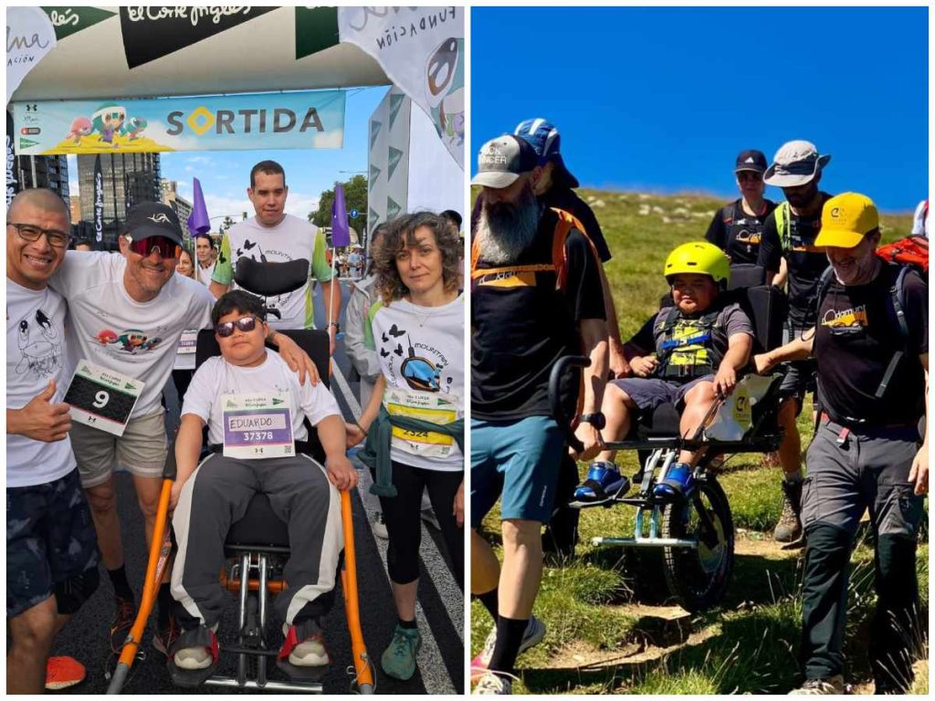 En Barcelona, Eduardo vive la inclusión a través del deporte y la montaña, experiencias posibles gracias a voluntarios y asociaciones que apoyan a niños con Duchenne.
