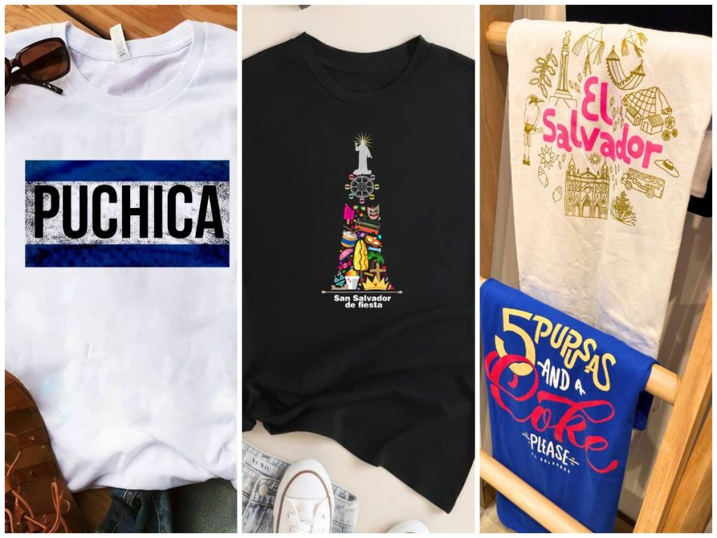 Camisetas con expresiones y símbolos salvadoreños: un homenaje en tela a la cultura, el humor y la identidad que conecta a quienes visten con orgullo.