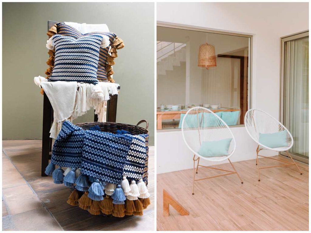 Diseño salvadoreño con estilo: sillas de pita plástica de Inata & Kiero y textiles artesanales de Lula Mena (Instagram) que llevan identidad y calidez a cualquier rincón, incluso fuera del país.