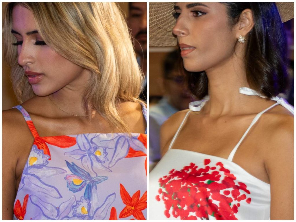Modelos presentan diseños con vibrantes prints florales durante el desfile “Creando un Show Juntos”, resaltando la fusión de arte y tecnología textil de Epson y MIOS.