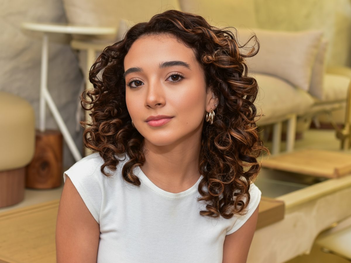 Nicole Cálix luce sus rizos definidos, saludables y llenos de movimiento, recordándonos que el cuidado correcto transforma el cabello rizado en su mejor versión.