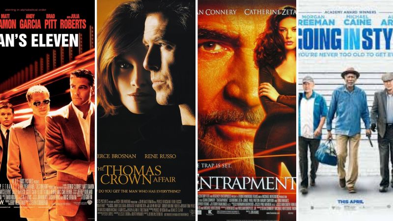 La saga «Ocean», «El caso de Thomas Crown», «La trampa» y «Un golpe con estilo». Fotos: imdb.com