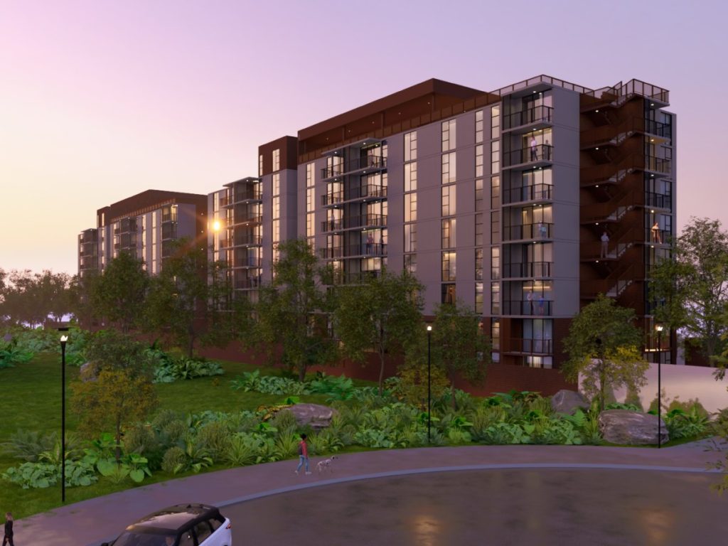 El condominio Alturas del Valle será el primer proyecto de vivienda vertical en San Salvador Oeste, con dos torres de apartamentos y amenidades familiares. Imagen/ Urbánica