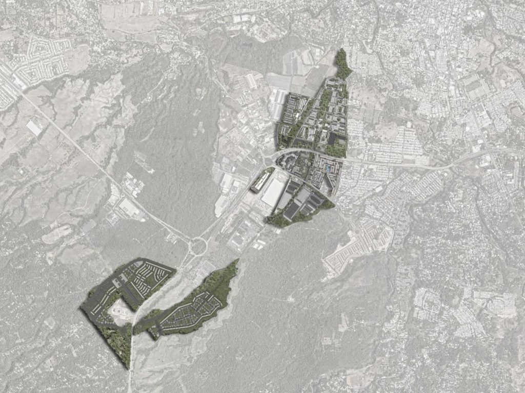 Vista del proyecto Valle Dulce, que abarcará 326 manzanas en el distrito de Apopa e integrará vivienda, comercio, industria y corredores verdes. Imagen/ Urbánica