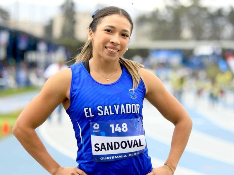 La vallista salvadoreña Nancy Sandoval, en Guatemala 2025. / Foto cortesía INDES