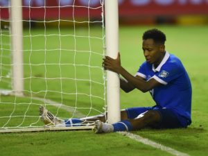 Brayan Gil lamenta una ocasión fallida ante Panamá. / Foto Emerson del Cid, elsalvador.com