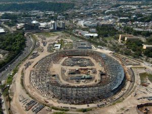 Así luce la construcción del nuevo Estadio de El Salvador. Foto Steven Anzora