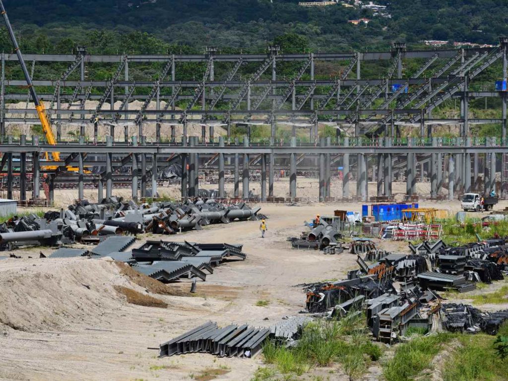 Así luce la construcción del nuevo Estadio de El Salvador. Foto Emerson Del Cid