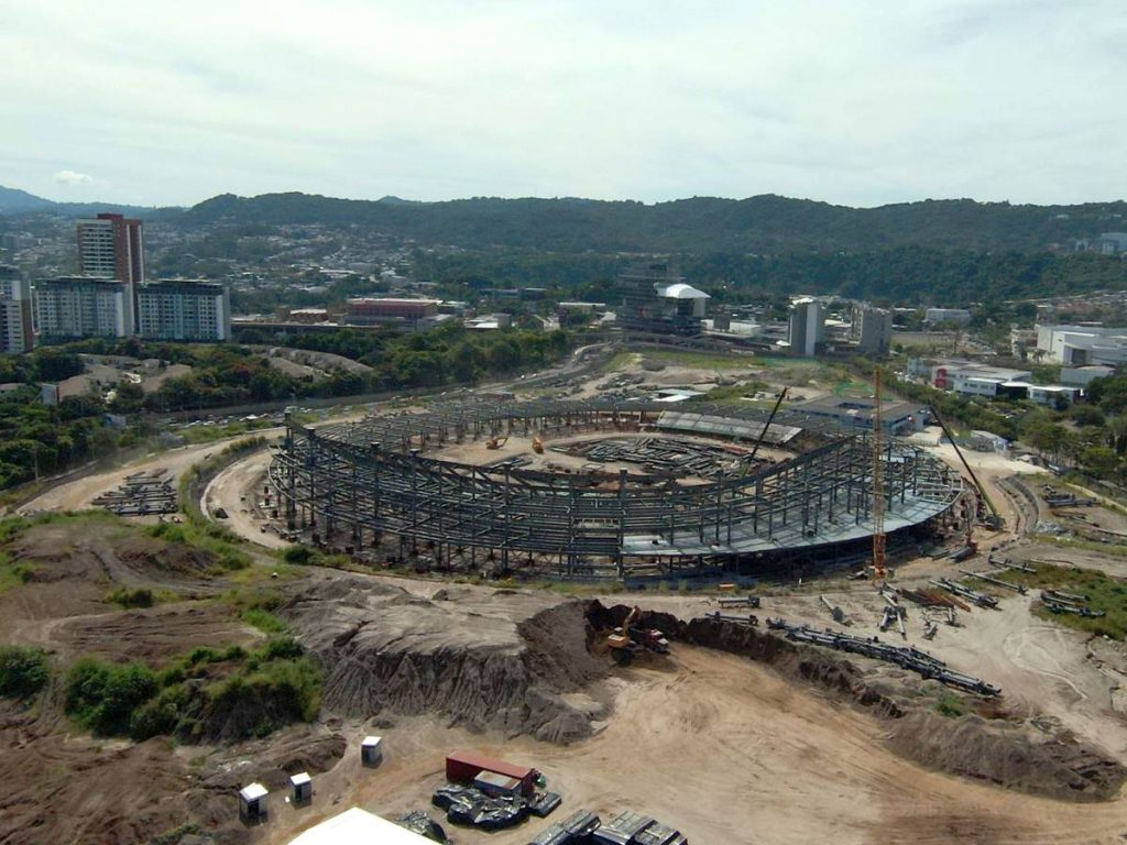 Así luce la construcción del nuevo Estadio de El Salvador. Foto Steven Anzora
