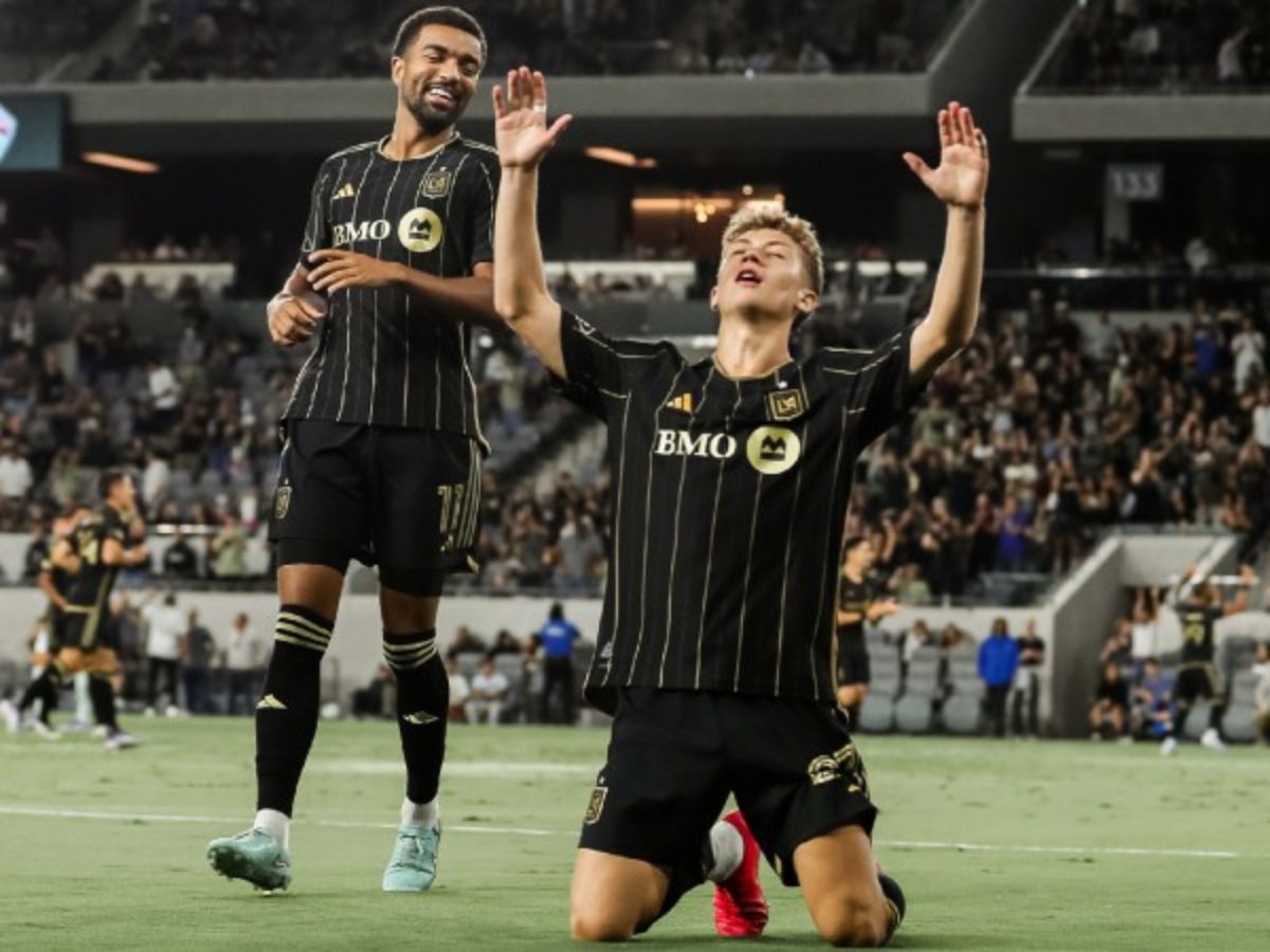 Nathan Ordaz celebra un gol con el LAFC. Foto Cortesía LAFC