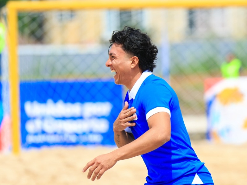 Celebración de la Selecta Playera tras anotarle a Panamá, en los XII Juegos Centroamericanos Guatemala 2025. / Foto cortesía @laselecta_slv