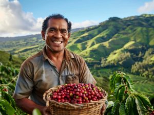 Productores inspeccionan los cafetales en Comasagua tras las lluvias que ya provocan caída de granos maduros.
