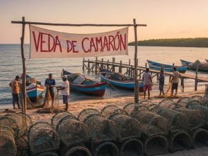 Inspección de producto pesquero en un mercado costero por parte de técnicos del MAG.